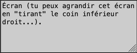 Représentation de l'écran